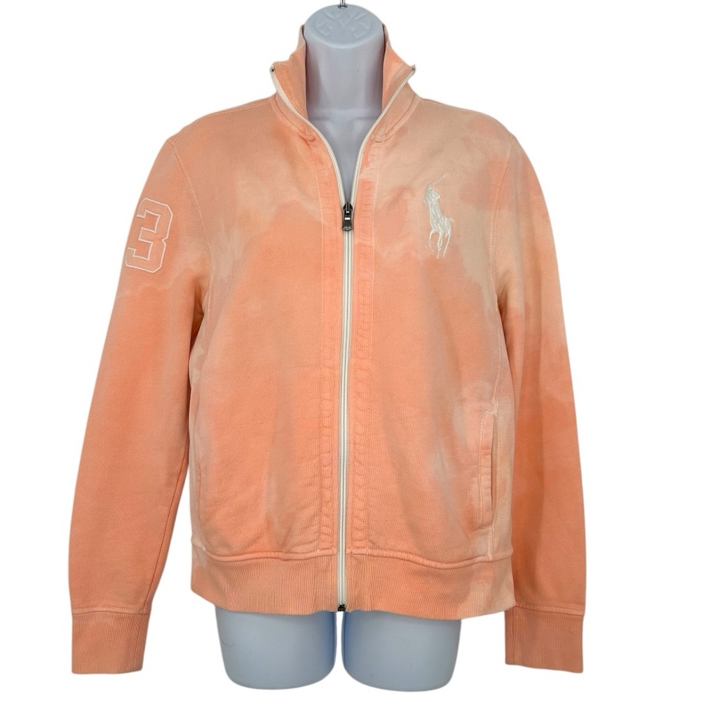 Ralph Lauren Peach Tie-Dye Full-Zip Sweatshirt